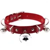 Hängen 2022 Fashion Gothic Choker Halsband Kvinnor Handgjorda trendkrage Bälte Halsband med Bells Club Party Goth Jewelry