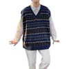 Men's Sweaters Men Sweater Vest V Neck Sleeveless Pullover Autumn Knitted Korean Fashion Clothing Streetwear Lightweight
