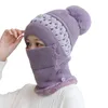 Fietspappen winter winddichte warme sjaal een stuk hoed oorbanden dop gebreide muts voor vrouwen