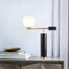 Table Lamps OURFENG Modern Bedside Lamp Black Marble Creative Design G4 LED Decorative For Home Parlor Bedroom El Office