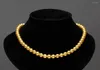 Chains Charming 18"8-9mm Natural South Sea Genuine Golden Round Pearl Necklace For Women Jewelry