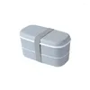 Set di stoviglie 2 strati Bento Box Contenitore per il pranzo ecologico Materiale in PP Portapranzo per microonde Utensili da cucina Cocina