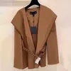 Women's Wool & Blends Long Autumn Winter Overcoats Fashion Warm Jackets Parka Casual Letter Print Lady Coat Flexible Outwear with Belt coats woman cashmere