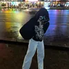 Hommes Hoodies Strass Crâne Pour Femmes Hommes Gothique Noir Zip Up Surdimensionné Sweats Y2K Rétro Harajuku À Capuche Veste Streetwear