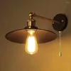 Vägglampor vintage järn edison lampa med drag switch amerikansk stil loft ljus vardagsrum bar matsal