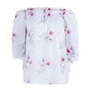 Bloups feminina Mulheres fora da blusa floral camisa de blusa sexy Sexy Lady Boho Flower Print Summer Fashion Harajuku Logo Kimono Blusa W3