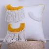 Pillow Marokkostil -Abdeckung 45x45 cm/30x50 cm gelber schwarzer Mond Tufquen