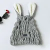 Süße Langohr-Kaninchen-Kappe für trockenes Haar, Fleece, schnelltrocknend, stark saugfähig, trocknend, ultraweicher Hut-Turban