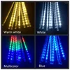 Corde 8 Tubo Meteor Shower Rain LED String Lights Fairy Street Lamp Ghirlanda Albero di Natale Decor per la casa Patio all'aperto Matrimonio