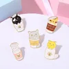 Brooches 5pcs/set Kitties Witch Sea Animal Enamel Pin Shake Ghost Hippocampal Astronauts Badge Gift Friend Accessories Wholesale