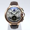 Orologi da polso Tourbillon Orologio meccanico da uomo Luxury Top Brand CASENO Cinturino in pelle Scheletro Drop-ship Daydate Orologio da polso automatico