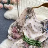 Französische Minderheit Leicht Luxus Blumen einteiliges Kleid für Frauen mit hohem Gefühlsgefühl von Eleganz und sanftem Temperament gedruckter A-Line-Rock