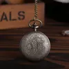 Pocket Watches 8063 Pocket Watch Quartz Hollow Fashion Gift Fob Gemstone Graved Design Antik Bronze Pedant Casual Men Women