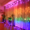 Stringhe 3x3M Ghirlanda Luci per tende Decorazione della stanza Stringa di telecomando Anno di matrimonio Natale Festone Led Fata