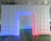 Large white Inflatable Square Tent sport marquee With colorful lights inflatables cubic structure building tent for event party