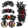 Decorative Flowers Halloween Decoration Simulation Flower Black Wall Hanging Ornaments Artificial Sunflower DIY Holiday Party