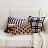 Poduszka pomarańczowa czarna kontrast marokańska pokrywka geometryczna 45x45 cm/30x50 cm sofa dekoracji domowej