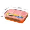 Ensembles de vaisselle Boîte à lunch portable Bento pour les enfants de l'école Employé de bureau Conteneur à 4 compartiments Camping en plein air