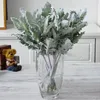 Decoratieve bloemen kunstmatige plant harige zilverleaf chrysanthemum plastic bloemdecoratie groen paarse zijden doek rode ornamenten