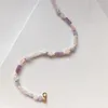 Choker One Piece Natural Freshwater Pearl 2022 Necklace For Woman Vintage Color Stone Beads Golden Beaded Fashion Trend