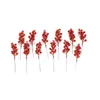 Decoração de festa 6pcs Flash Flowers Christmas Berry Ornament for Tree Diy Wreath Crafts Gift Fireplace Holiday Home