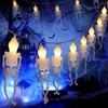 Cordes 8 Modes Halloween Fantôme Squelette Guirlande Lumineuse À Piles LED Crâne Lumière Décor De Vacances Pour La Fête Intérieure