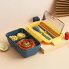 Geschirr-Sets, 1100 ml, umweltfreundliches Material, Lunchbox, BPA-frei, Bento-Mikrowellenbehälter mit Besteck