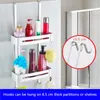 Bathroom Shelves Accessories Black Corner Shelf Space Aluminum Wall Hanging 2 Layer Basket Free Punching Storage Rack