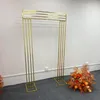 Shiny Gold Metal Frame Wedding Decoration Fabric Rack Backdroppar D￶rr Square Flower Row Arch Screen Bakgrund Hem Sk￤rm Party Decor Floral Display Shelf T102