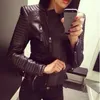 Women's Jackets Ladies Leather Black Slim Moto Bikers Jacket Women Long Sleeved Zipper Spring Autumn Outerwear Coats 220930