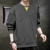 Sweatshirts Für Männer Hip Hop Koreanische Mode Streetwear Langarm Oansatz Sweatshirt Keine Kapuze Plus Größe 8XL