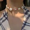 Choker 2022 Trendiga europeiska sommarstrandskalhalsband för kvinnor Etniska flätade pärlor smycken XR-68