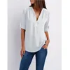 Blouses pour femmes femmes chemises été automne décontracté col en v en mousseline de soie Blouse haut Camisa Feminina à manches longues noir blanc dames chemise