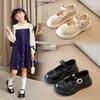 Flat Shoes Little Girl Sweet Princess 2022 Spring Autumn Black British Performance Children's White Party G134