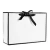 Gift Wrap 8 Pack Classic White and Black With Ribbon Bag Box For Pyjamas Clothes Books Packaging Party Favors