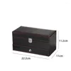 Watch Boxes 4 Grids Carbon Fiber PU Double Layer Box Display Case Holder Organizer Jewelry For Wedding Decoration