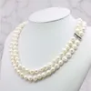 Chaînes 2 rangées 8-9mm blanc Akoya collier de perles d'eau salée 17-18 pouces perles faites à la main fabrication de bijoux en pierre naturelle prix de gros