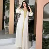 Robe de femmes du Moyen-Orient burrito dentelle musulman blanc satin jacquard robe de soirée nouvelle fête BT205