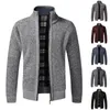 Vestes pour hommes Cardigan pour hommes épaissir mélange de coton respirant pull confortable au toucher Trui col montant chaud décontracté automne hiver