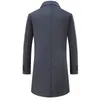 Herren Wollmischungen 5XL Herbst und Winter Herren Casual Herren Business Einfarbig Plus Samt Verdickter Anzugkragen Mittellanger Wollmantel 220930