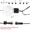 Strängar 1 Set 6m 20LEDS GLOBE LED String Lights Balls Fairy Light Backyard Patio Dekorativ Garland Bröllop utomhus