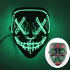 Maska LED Halloween Party Masque Maski Maski Neonowe Maski Lekkie blask w ciemnej masce horror świecąca maska ​​mieszana maska ​​200pcs DAF494