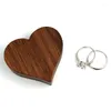 Torebki biżuterii 1pcs serce/kwadratowy kształt pudełko orzech spersonalizowany vintage ślubny drewniany pierścień uchwyt podróżny przenośne przechowywanie