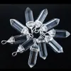 White Quartz Pendants Natural Stone Crystal Pillar shape Pendulum for Necklace Hexagonal Point Reiki Jewellery Gifts N3035