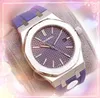 Top Model Men Simple Skeleton Dial Watch Stopwatch 42mm Rubber Belt Fashion Casual clock Man auto date Luxury quartz Hour hand gifts wristwatch