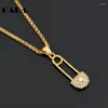 Choker 2022 Gold Color 316l Stainsal Steel Hop Hop Rhinestone Pin Netlace Pendant Fashion for Birthday Cagf0148