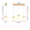 Hanglampen Noordelijke kroonluchter Kroonluchter Japanse stijl Log restaurantlamp 3 koppen Modern Led Dineren Bedkamer Bar Bar Glas