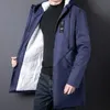 Erkek Ceketler Kış Palto Erkekler rahat Pamuk Ceket Kapşonlu Dış Giyim Rüzgar Geçirmez Sıcak Ekle Kürk Parka Kapşonlu Artı Boyut 4XL 220930