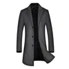 Men's Jackets Autumn Winter Trench Coat Men England Style Long Woolen Coat Boutique Slim Fit Windbreaker Jacket Men Overcoat 220930