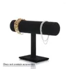 Hooks Display Stand Velvet Holder Headband Jewelry Bracelet Organizer Chain Watch T Type Single Layer 1pcs